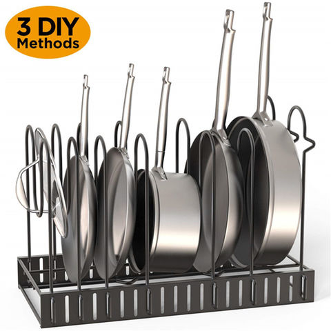 pan organizer rack for cabinet, pot rack with 3 diy methods