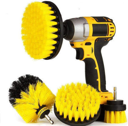 Bricks Yellow Drill Brushes 3 Pcs Electric Washing Drill Brushes for Cleaning Bathtubs Toilets Cars for Clean Household and Company Floors Etc. Wash Basins