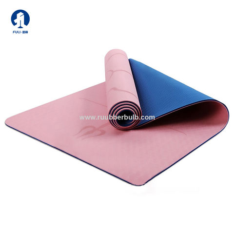 Esterilla antideslizante de doble capa para Yoga, almohadilla con línea de  posición para gimnasia y Pilates