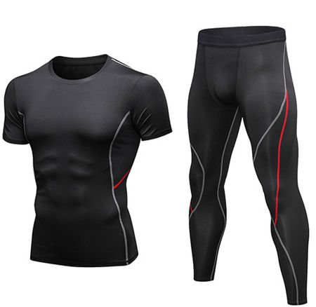 Factory Direct High Quality China Wholesale Wholesale Softest Fitness Sport  Wear High Elastic Men Running Sports Leggings With T-shirts $6 from  DongGuan Jiejin Security Protection Equipment Co.,Ltd.