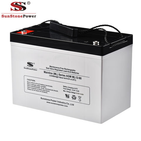 China Sunstone Battery ML12-90 AGM Solar Battery 12v90ah Deep Cycle ...