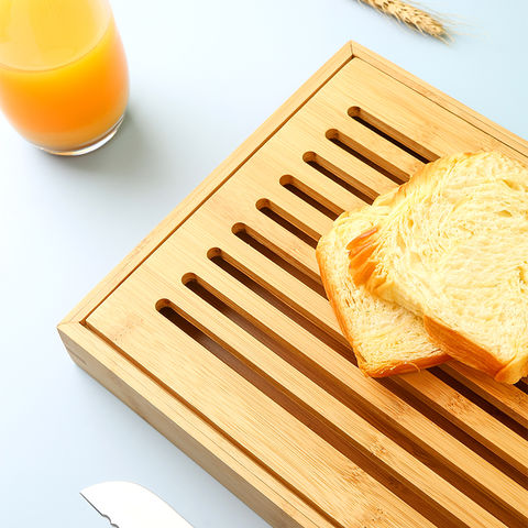 Buy Wholesale China Rectangle Bamboo Slotted Cutting Board With Bread Crumb  Catcher Wooden Bread Board With Crumbs Tray & Bamboo Cutting Board at USD  2.6