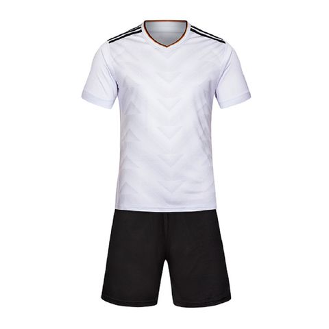 Wholesale Custom Digital Print Quick Dry Football Team Train Sport Wear  White With Black Striped Soccer