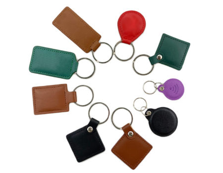 New Design PU Material 125KHZ RFID Key Chain Key Fob with Metal Ring ...