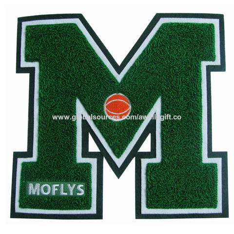 40 Pcs Football Iron on Patches Football Chenille Letters Patches Sports  Numbers Applique Fabric Embroidered Letter Iron on Patches Chenille Patches