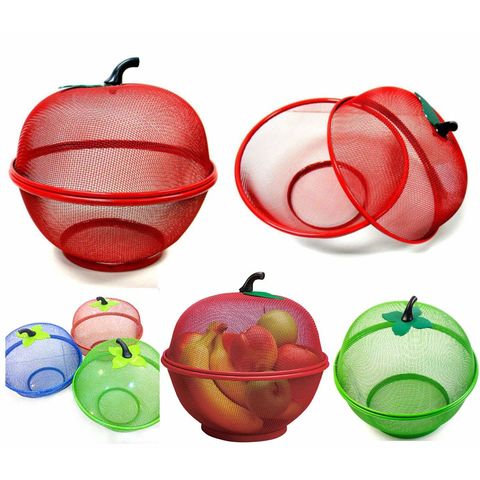 Fruit Basket With Lid - Decorative Fruit Bowl Metal Wire Basket Covered  Fruit Bowl Strainer For Fruits Vegetables Fruit Display Stand Keeps Flies  Out