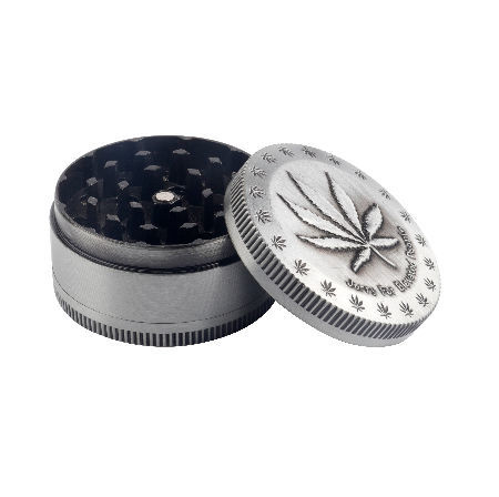 3 Inch Herb Grinder Black Large Grinder Zinc Alloy 4 Pieces Spice Grinder  with Mesh Screen