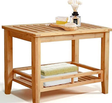 China Bamboo Shower Bench Shower Stool Bathroom Bench With Shelf Shower ...