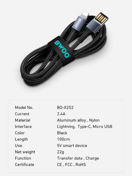 China BWOO usb data cable for iphone original phone charger compatible ...