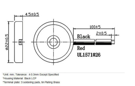 Achetez en gros 22*4.5mm Sounder électronique Bieper 80db Alarme Buzzer  Piezo Magnétique Active 12v-24v Chine et 22*4.5 12v-24v Alarme Piezo Buzzer  à 0.08 USD