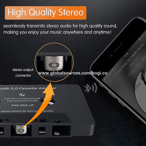 Convertisseur Bluetooth universel pour voiture Adaptateur de cassette audio  Bluetooth stéréo MP3 