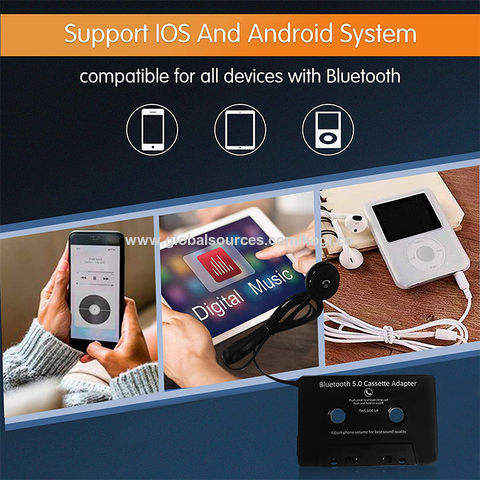 Convertisseur Bluetooth automatique pour voiture, MP3, SBC, stéréo, cassette  audio, adaptateur pour smartphone, lecteur