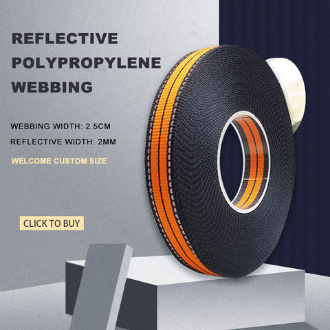 Sangle Réfléchissante en Polypropylène de 2,5 cm à Coudre sur Vêtements de Sécurité, Taille et Couleur Personnalisables