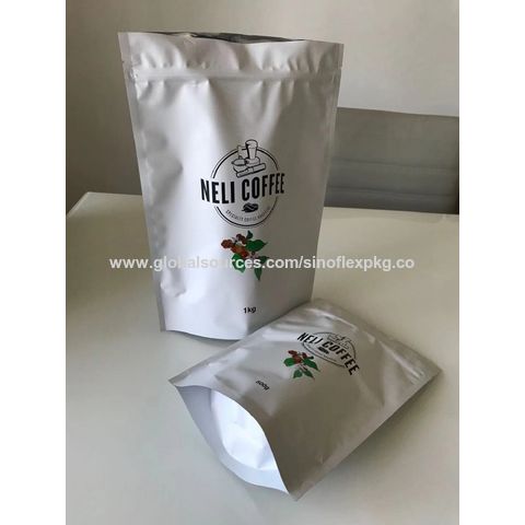 Buy Wholesale China Custom Printed Resealable Aluminium Foil Plastic White  Matte Stand Up Food Pouches Bag With Zipper & Stand Up Pouches Bags at USD  0.05