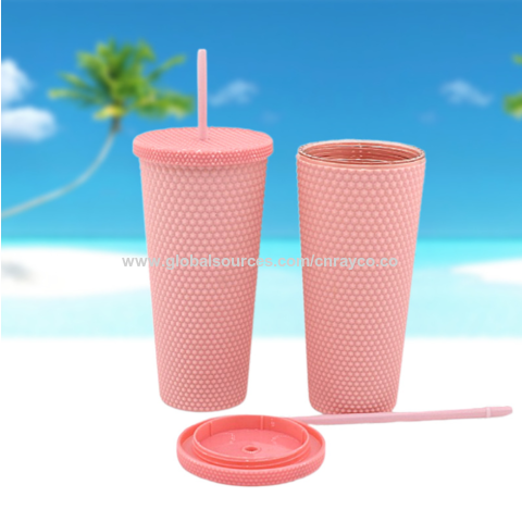 Simple Modern Double Wall Plastic Matte Studded Tumbler with Lid