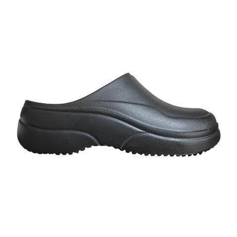 Black Leather Chef Kitchen Clog Shoes, Packaging Type: Box, Size: 40-45