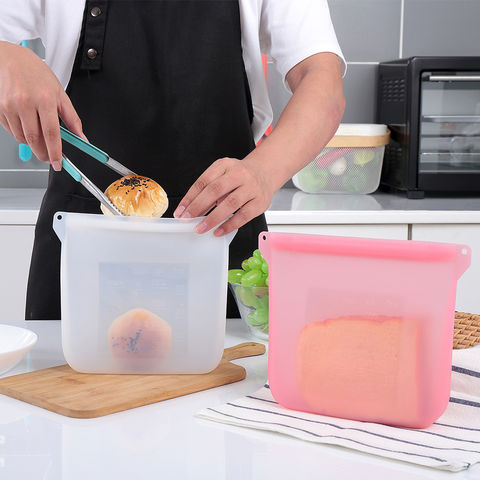 Reusable Silicone Food Zipper Bags Size 1000ML Freezer & Dishwasher Safe  kitchen Organization Silicone Food Storage Bag - Reusable Leak-proof