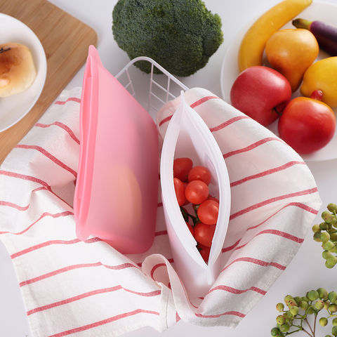 Food Safe Pink Mylar Storage Bags Zipper Seal Packaging for Snacks and Meal  Prep