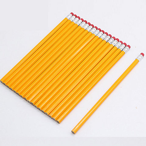 Buy Wholesale China Wooden Pencils Custome Logo Yellow Hexagonal