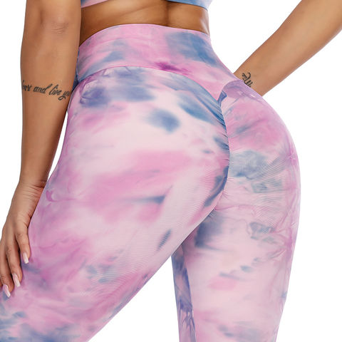 Buy Wholesale China Girls New Pink Tie Dye Print Leggings Yoga Pants  Fitness Pants Running Sports Butt Lift Tights & Women Workout Leggings at  USD 7.1