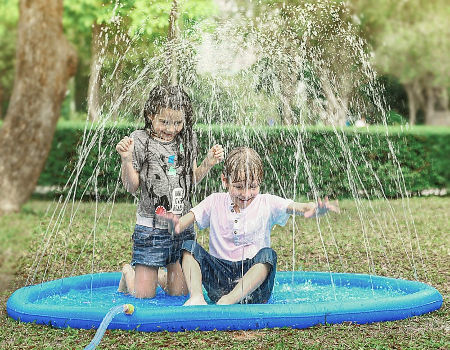 Splash Pad Outdoor Playing Blankets Fountain Sprinkler Mats Amusement ...