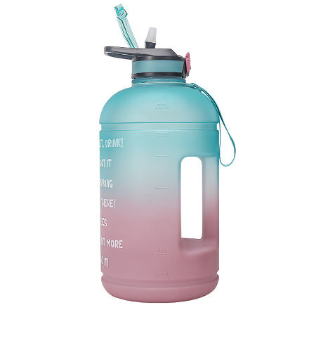 bouteille d'eau dégradée colorée créative tasse de lettre givrée tasse d'eau  en plastique portable Uniquement 1,90 BHD بات بات Mobile