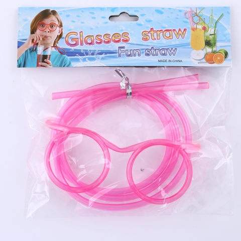 Fun Soft Plastic Straw Funny Glasses Drinking Straw Glasses Juice