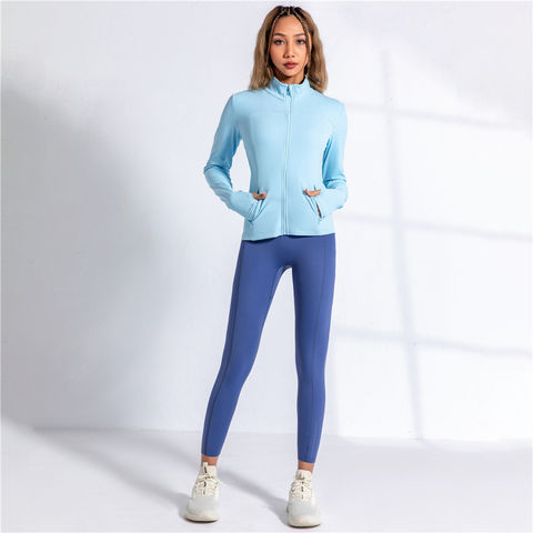 China Women sexy Slim zipper fit Long sleeve zip gym wear top fitness sports  yoga jacket factory and suppliers