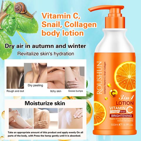 China ROUSHUN VC+Collagen+Snail Liquid 3-in-1 Body Lotion on Global ...