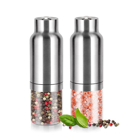 Electric Salt and Pepper Grinder Set USB Rechargeable Electric Pepper Mill Shakers  Automatic Spice Steel Machine