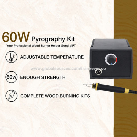 Buy Wholesale China Professional Pyrography Machine 60w With 20 Tips  Adjustable Temperature Wood Burning Kit Pen Tool & Wood Burning Kit at USD  10.8