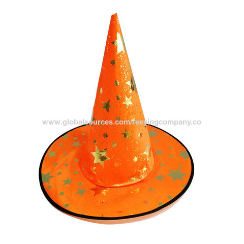 Color negro con forma de cono de estrella sombrero de Halloween cosplay decoraciones de Halloween para fiesta de niños sombrero de mago
