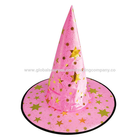 Color negro con forma de cono de estrella sombrero de Halloween cosplay decoraciones de Halloween para fiesta de niños sombrero de mago