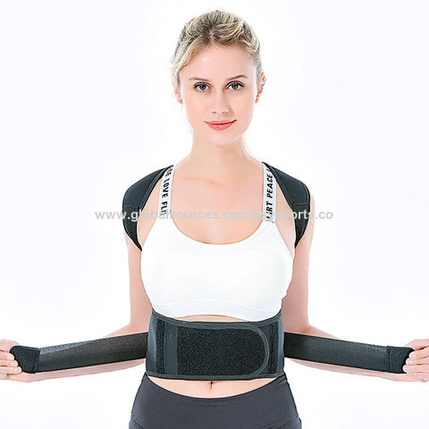 Generic Adjustable Magnet Posture Corrector Back Corset Belt Straightener  Brace Shoulder Corrector Lumbar Postura Braces Supports(#White)