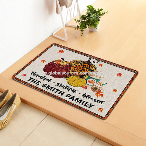 Thankful Grateful Blessed Door Mat Large Entrance Rug Rubber Front