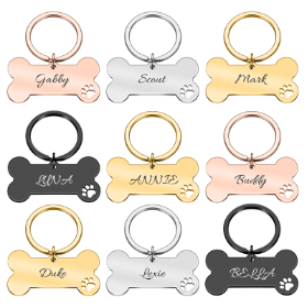 Buy Wholesale China Customized High Quality Metal Bone Shaped Pet Id Tag  Engraving Blank Military Pet Id Name Tag Collar & Stainless Steel Dog Tag  at USD 0.39