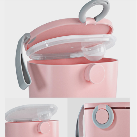 Sealed Milk Box Snack Containers Portable PP Snacks Cup Double Compartment  Snack Storage Food Storage Baby Formula Dispenser for Infant Pink Large 