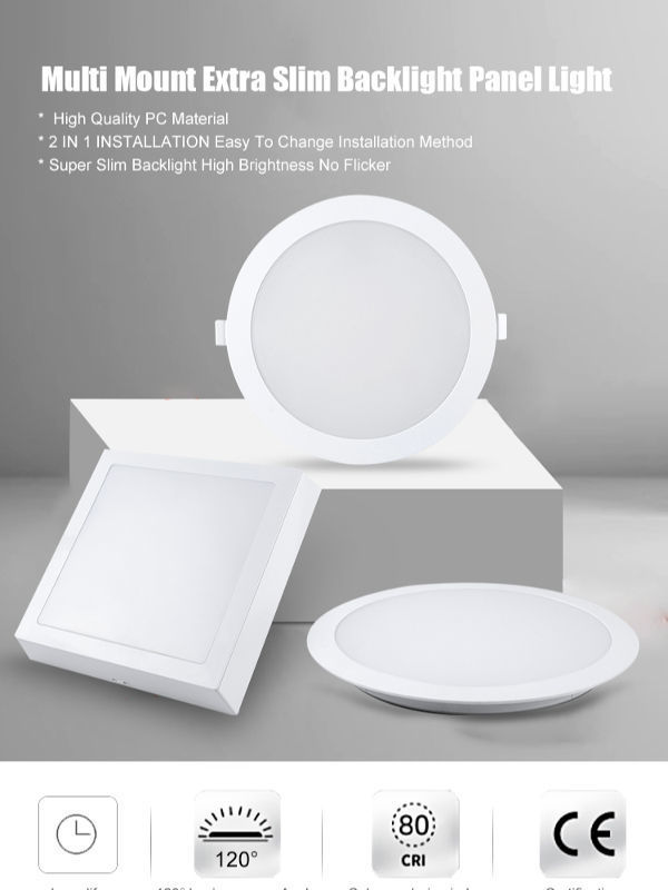 2 in 1 series multi mount extra slim backlit LED Panel Light, LED ...