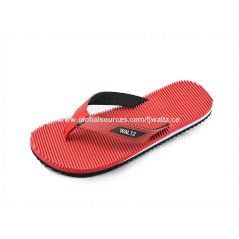 Sandales de plage pour hommes, semelle antidérapante, tongs de plage avec logo en relief sur la bride en PU