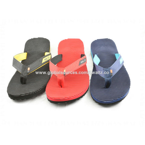 Sandales de plage pour hommes, semelle antidérapante, tongs de plage avec logo en relief sur la bride en PU