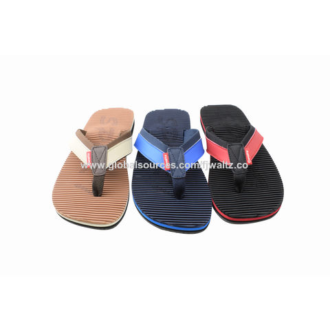 Sandales de plage pour hommes, semelle antidérapante, tongs de plage avec logo en relief sur la bride en PU