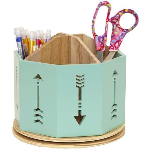 Multi-Functional Rotating Desk Organizer - 6 Compartments Spinning Pen