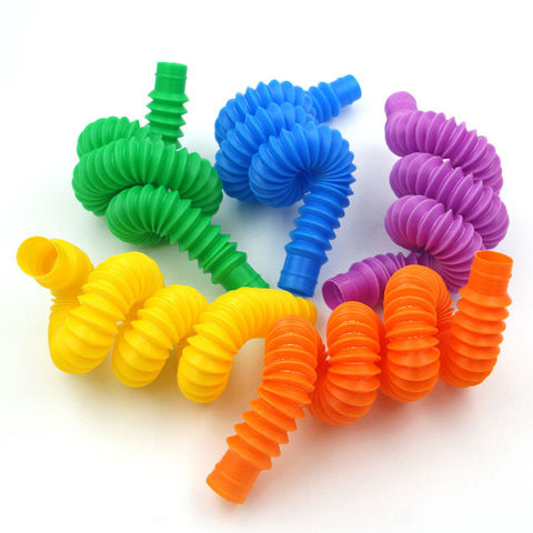 Mini Pop Tube Sensory Toy Red Tube Dog Plastic Children Squeeze