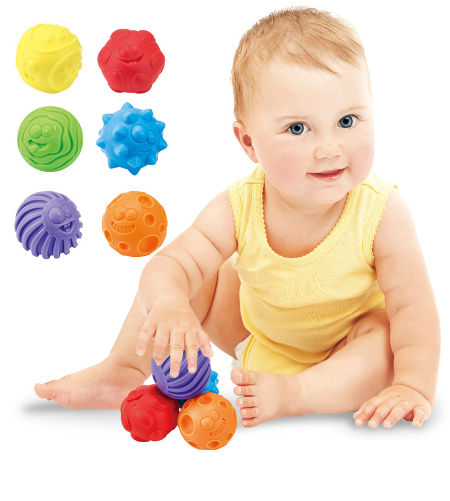 Baby Sensory Ball Soft PVC Massage Stress Relief Hand Catch Squeeze ...