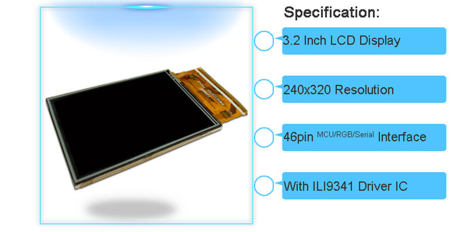 actual size of 3.2 tft lcd manufacturer