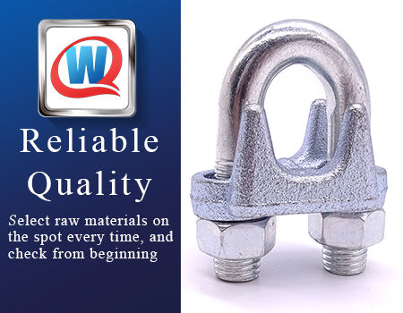 US type malleable wire rope clips, galvanized finish, wire rope clips ...