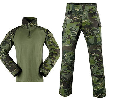 FABROX Uniforme de Camuflaje de Combate for Hombres, Ropa táctica, Ropa  Airsoft, algodón Negro (Color : Black, Size : M) : : Deportes y  aire libre