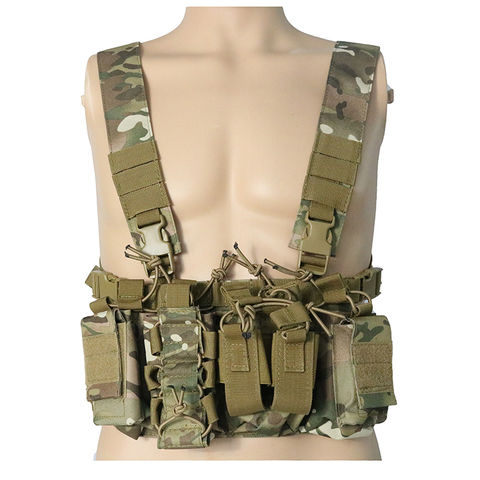 Tactical Combat Chest Rig Bag Protective Vest Front Pouch Recon