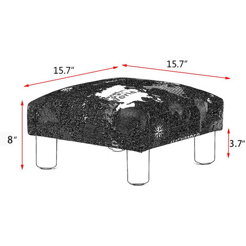 Buy Wholesale China Ottoman Foot Rest Stool Small Fabric Square Footstool  (darkslategray World Map) & Ottomans at USD 11.29