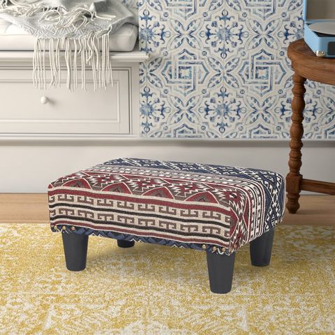 Adjustable Fold-Away Tapestry Footstool